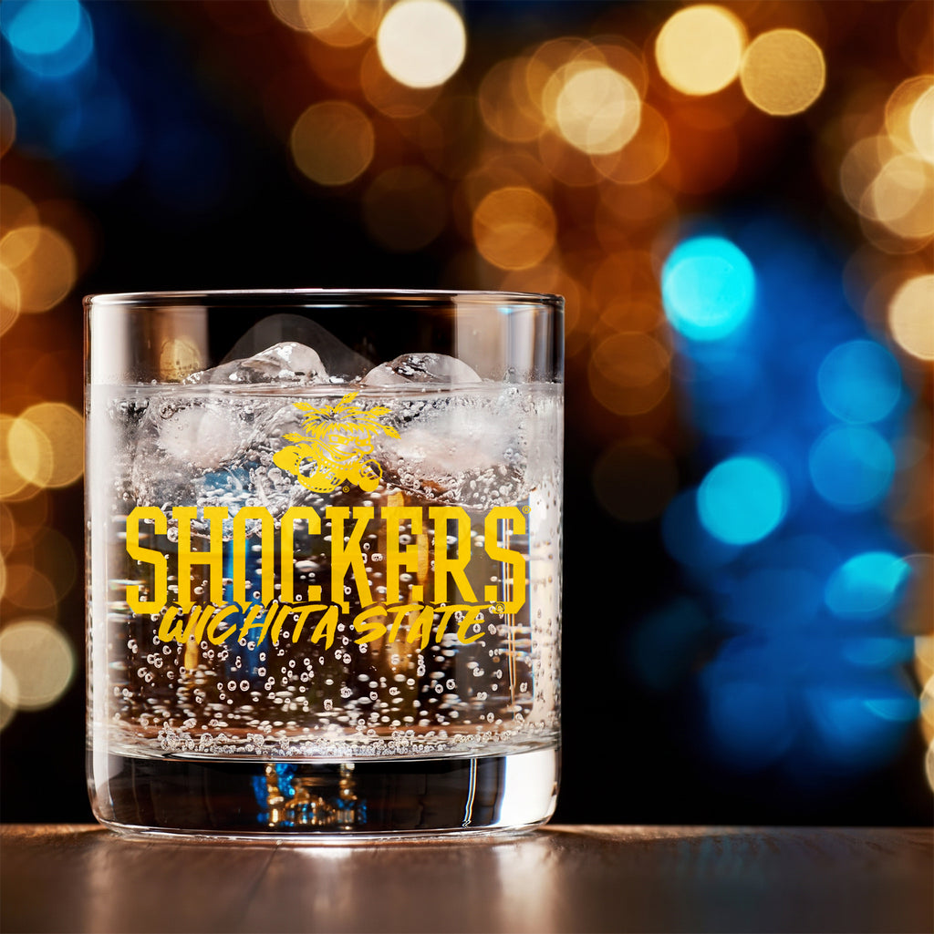 Set of 4 Wichita State Shockers 14oz Chill Rock Glasses