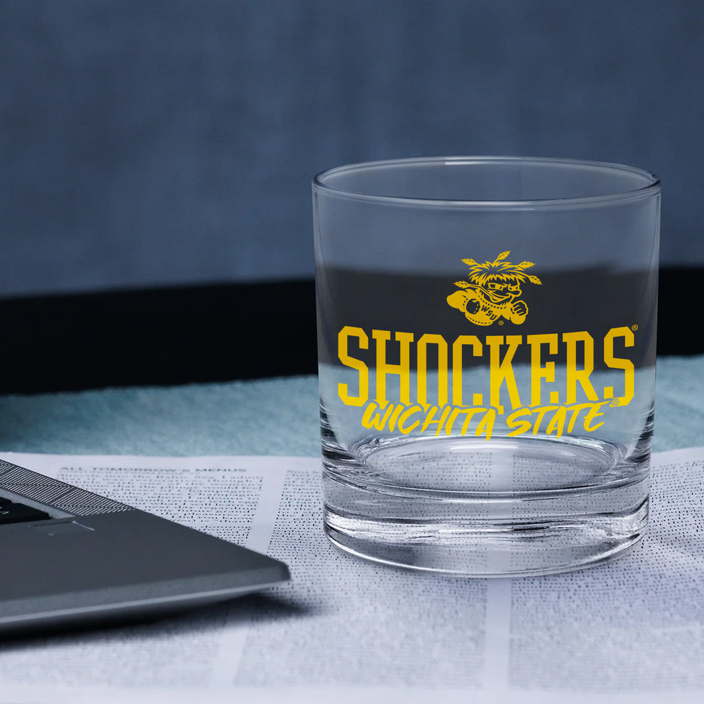 Set of 4 Wichita State Shockers 14oz Chill Rock Glasses