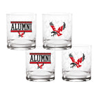Set of 4 Eastern Washington Eagles 14oz Alumni Rocks Glasses