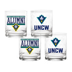 Set of 4 UNC Wilmington 14oz Alumni Rocks Glasses