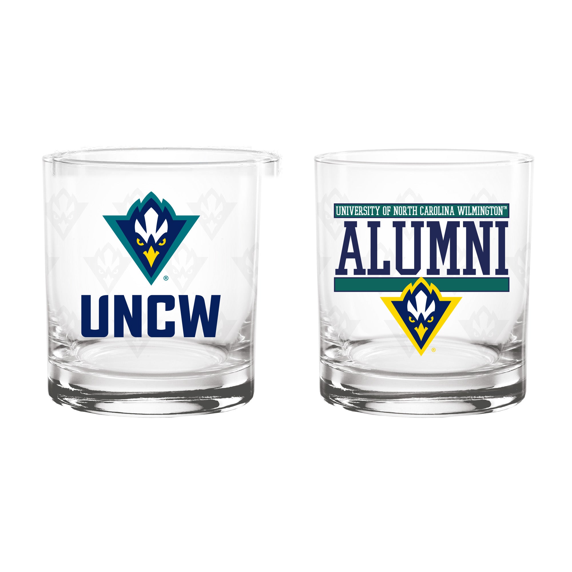Set of 2 UNC Wilmington 14oz Alumni Rocks Glasses