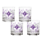 Set of 4 Furman Paladins Campus Line Art 14oz Rocks Glasses