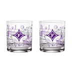 Set of 2 Furman Paladins Campus Line Art 14oz Rocks Glasses