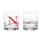Set of 2 Northeastern Huskies Campus Line Art 14oz Rocks Glasses