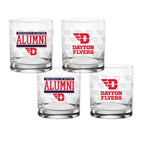 Set of 4 Dayton Flyers 14oz Alumni Rocks Glasses