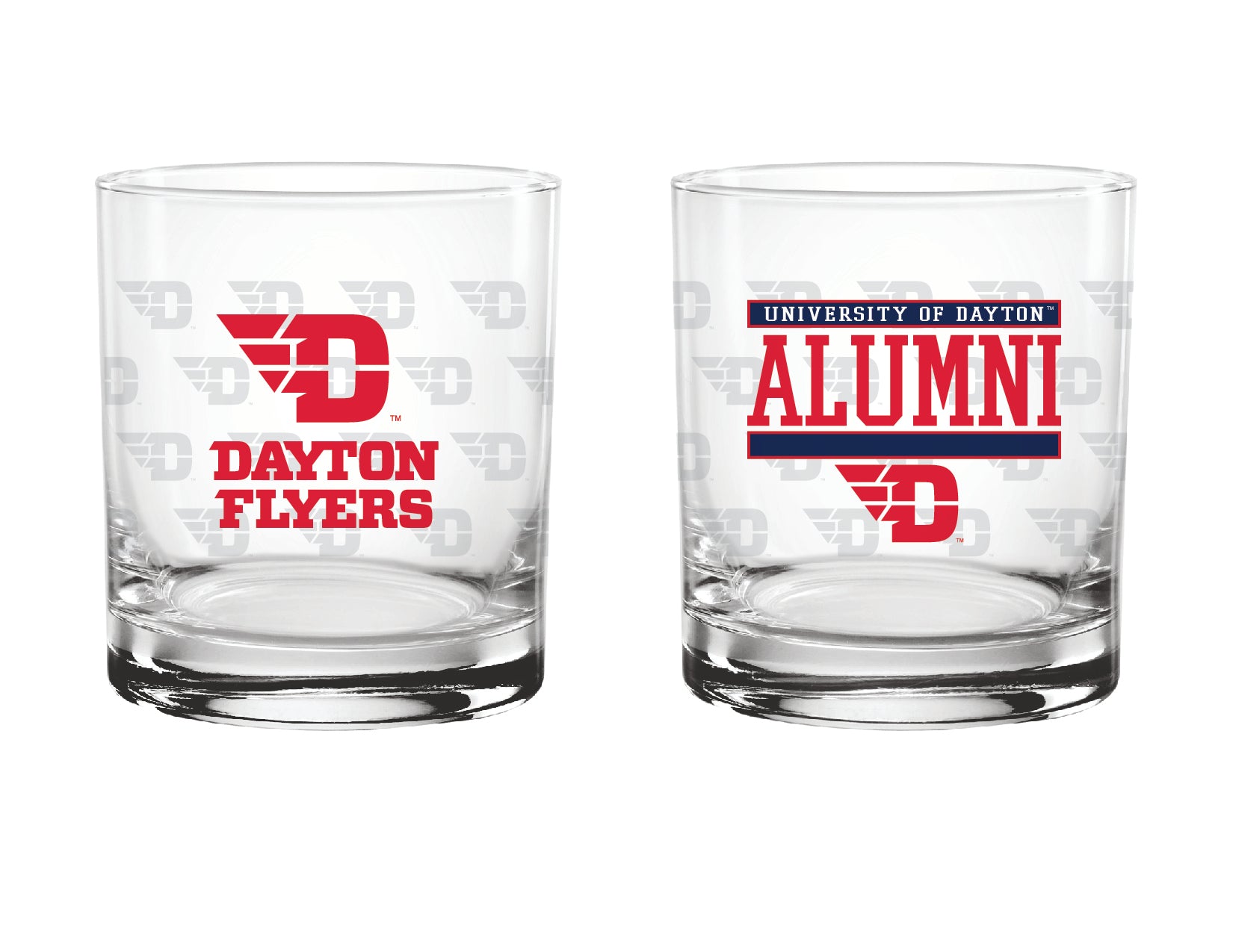 Set of 2 Dayton Flyers 14oz Alumni Rocks Glasses