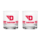 Set of 2 Dayton Flyers 14oz Ring Rocks Glasses