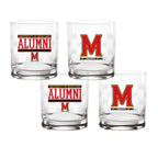 Set of 4 Maryland Terrapins 14oz Alumni Rocks Glasses