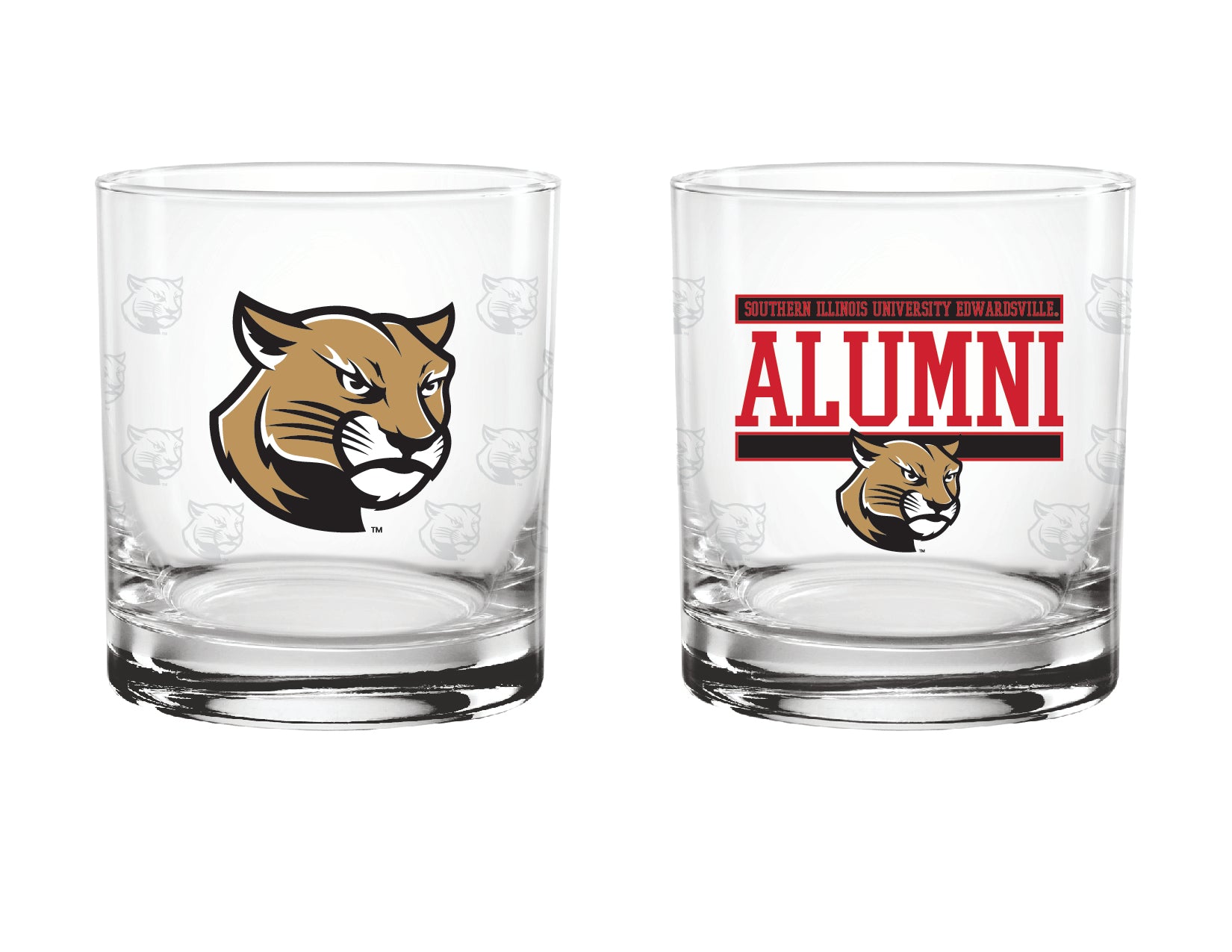 Set of 2 SIUE Cougars 14oz Alumni Rocks Glasses