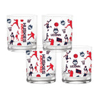 Set of 4 UConn Huskies Sketch 14oz Rocks Glasses