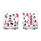Set of 2 UConn Huskies Sketch 14oz Rocks Glasses