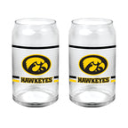 Set of 2 Iowa Hawkeyes 16oz XD Ring Can Glasses