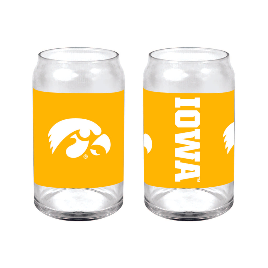 Set of 2 Iowa Hawkeyes 16oz KO Can Glasses