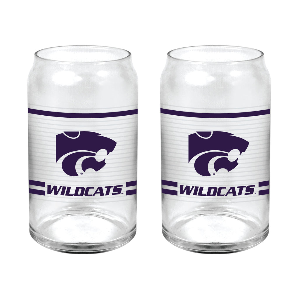 Set of 2 K-State Wildcats 16oz XD Ring Can Glasses