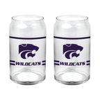 Set of 2 K-State Wildcats 16oz XD Ring Can Glasses