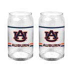 Set of 2 Auburn Tigers 16oz XD Ring Can Glasses