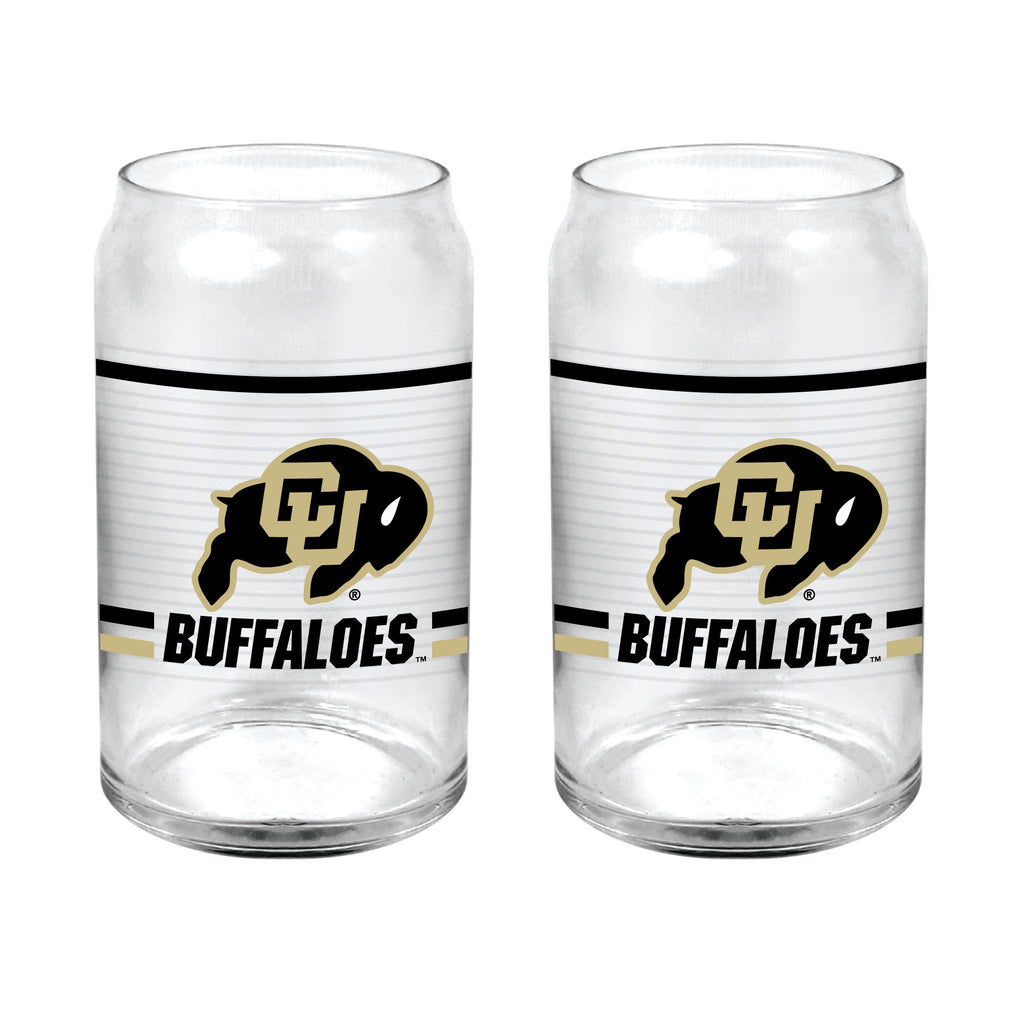 Set of 2 Colorado Buffaloes 16oz XD Ring Can Glasses