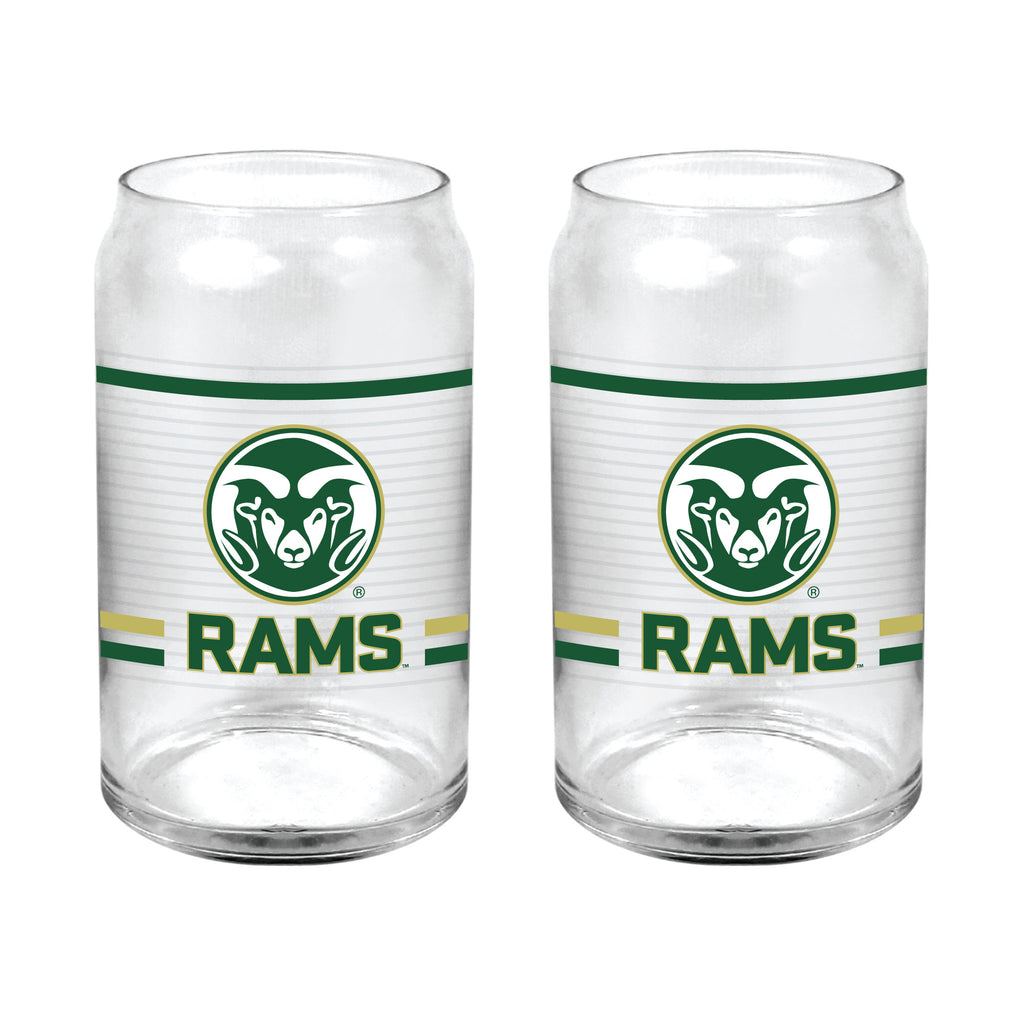 Set of 2 Colorado State Rams 16oz XD Ring Can Glasses
