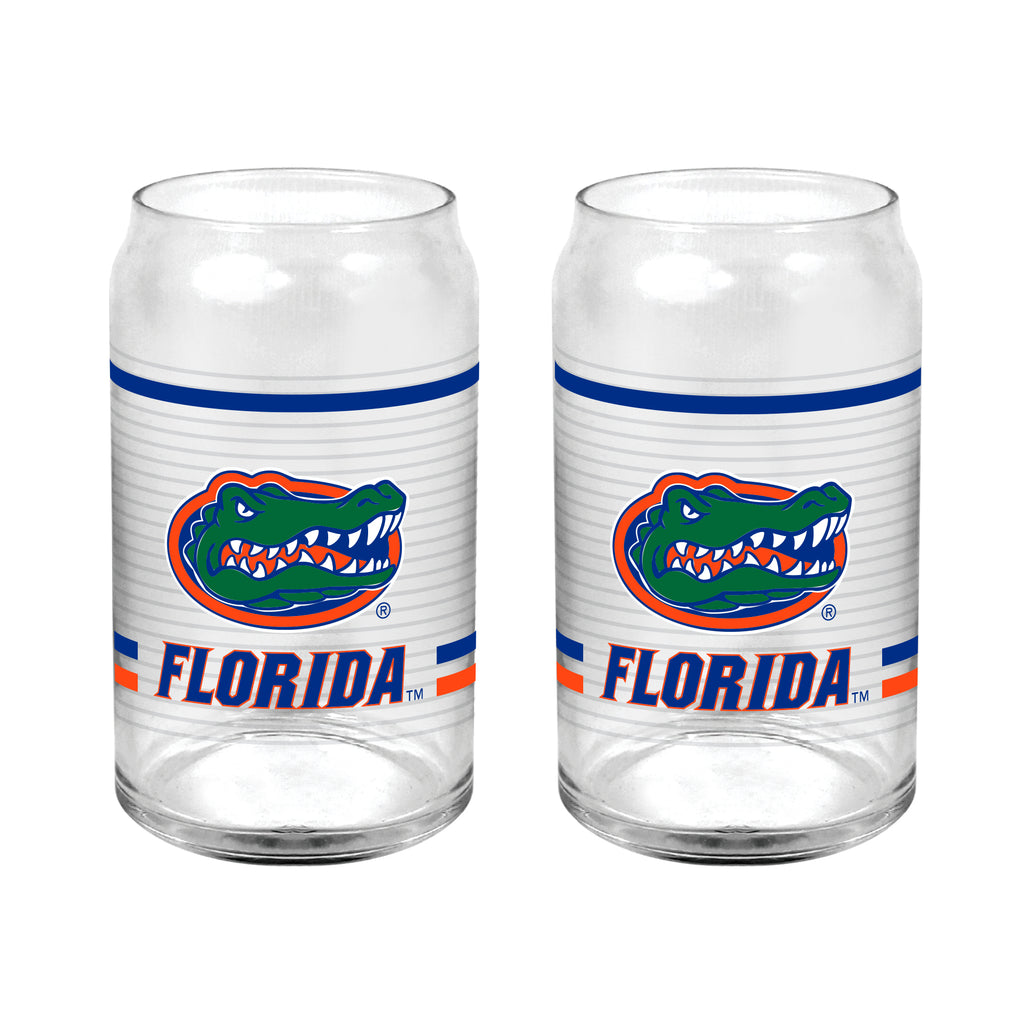 Set of 2 Florida Gators 16oz XD Ring Can Glasses