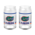 Set of 2 Florida Gators 16oz XD Ring Can Glasses