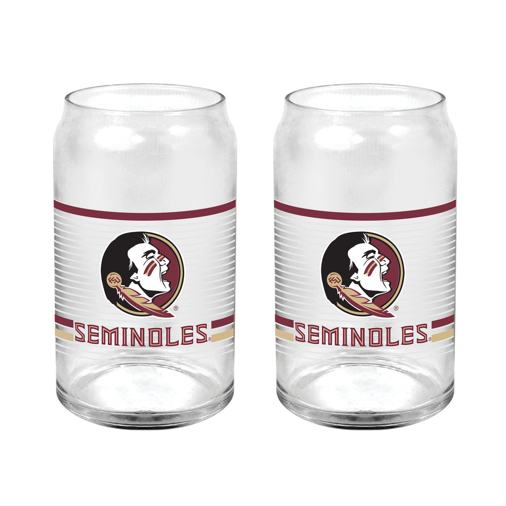 Set of 2 Florida State Seminoles 16oz XD Ring Can Glasses