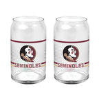 Set of 2 Florida State Seminoles 16oz XD Ring Can Glasses