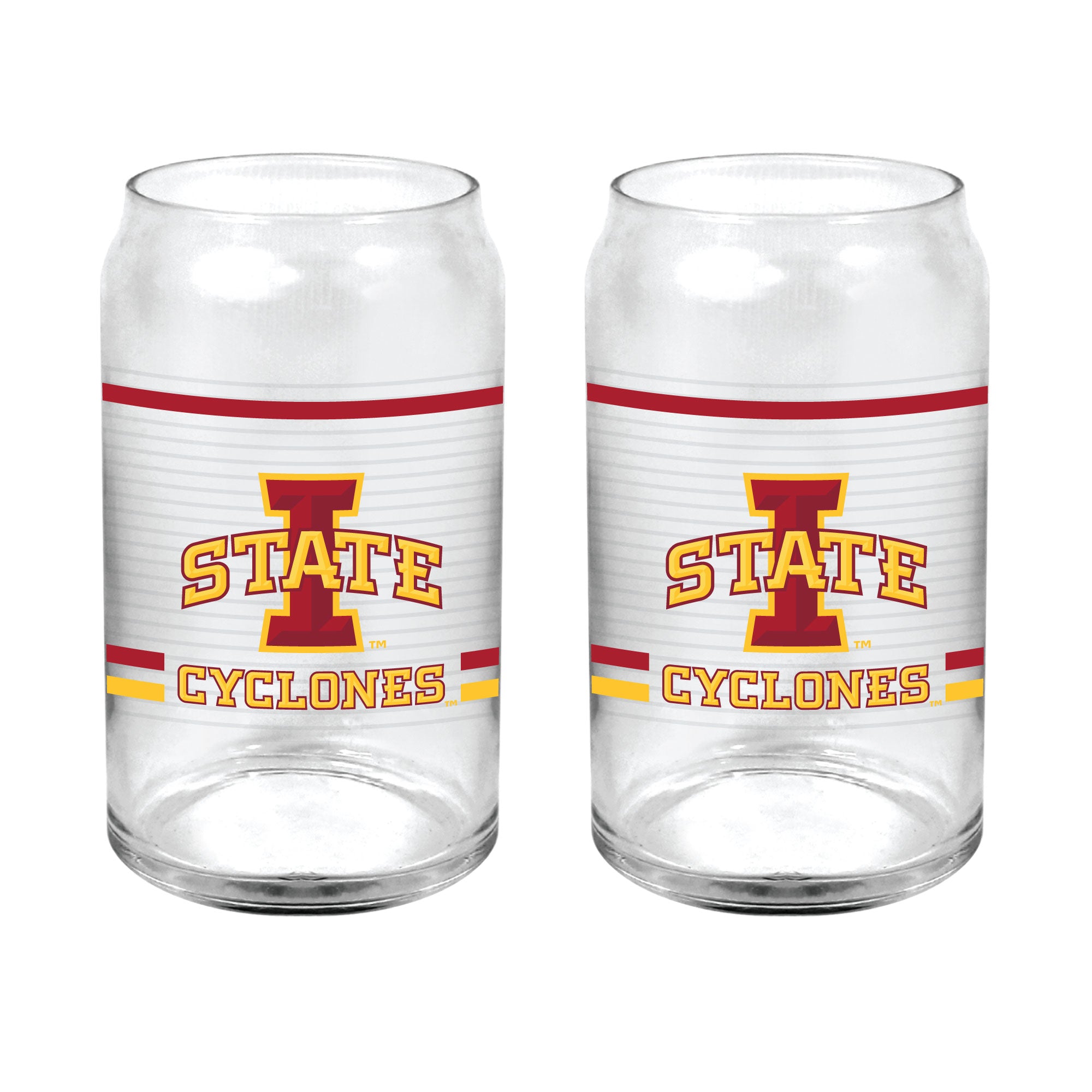 Set of 2 Iowa State Cyclones 16oz XD Ring Can Glasses