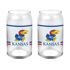 Set of 2 Kansas Jayhawks 16oz XD Ring Can Glasses