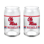 Set of 2 Ole Miss Rebels 16oz XD Ring Can Glasses