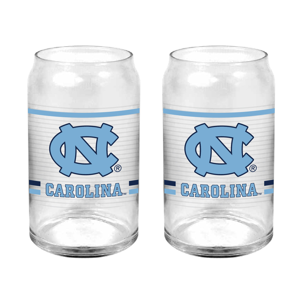 Set of 2 North Carolina Tar Heels 16oz XD Ring Can Glasses
