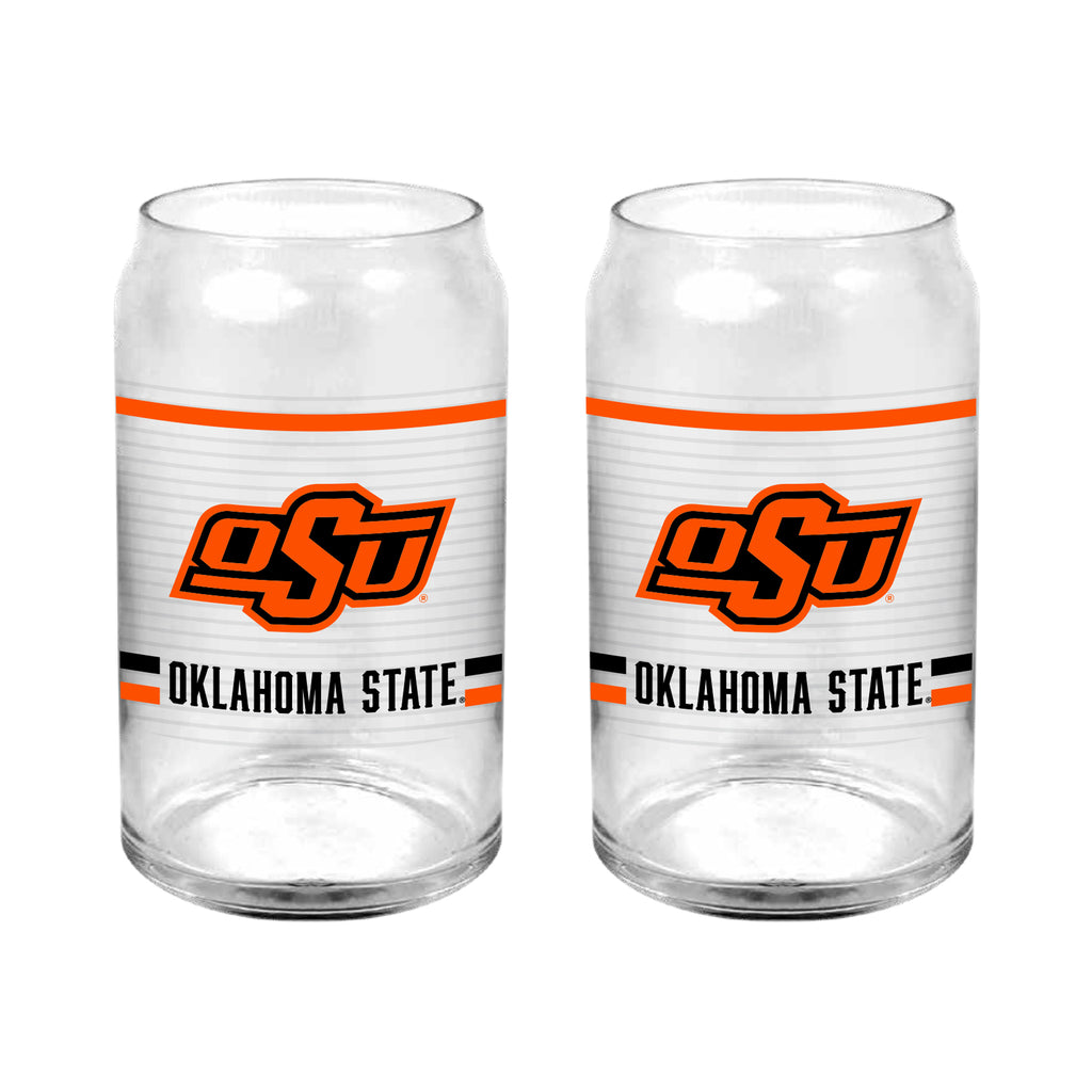 Set of 2 Oklahoma State Cowboys 16oz XD Ring Can Glasses