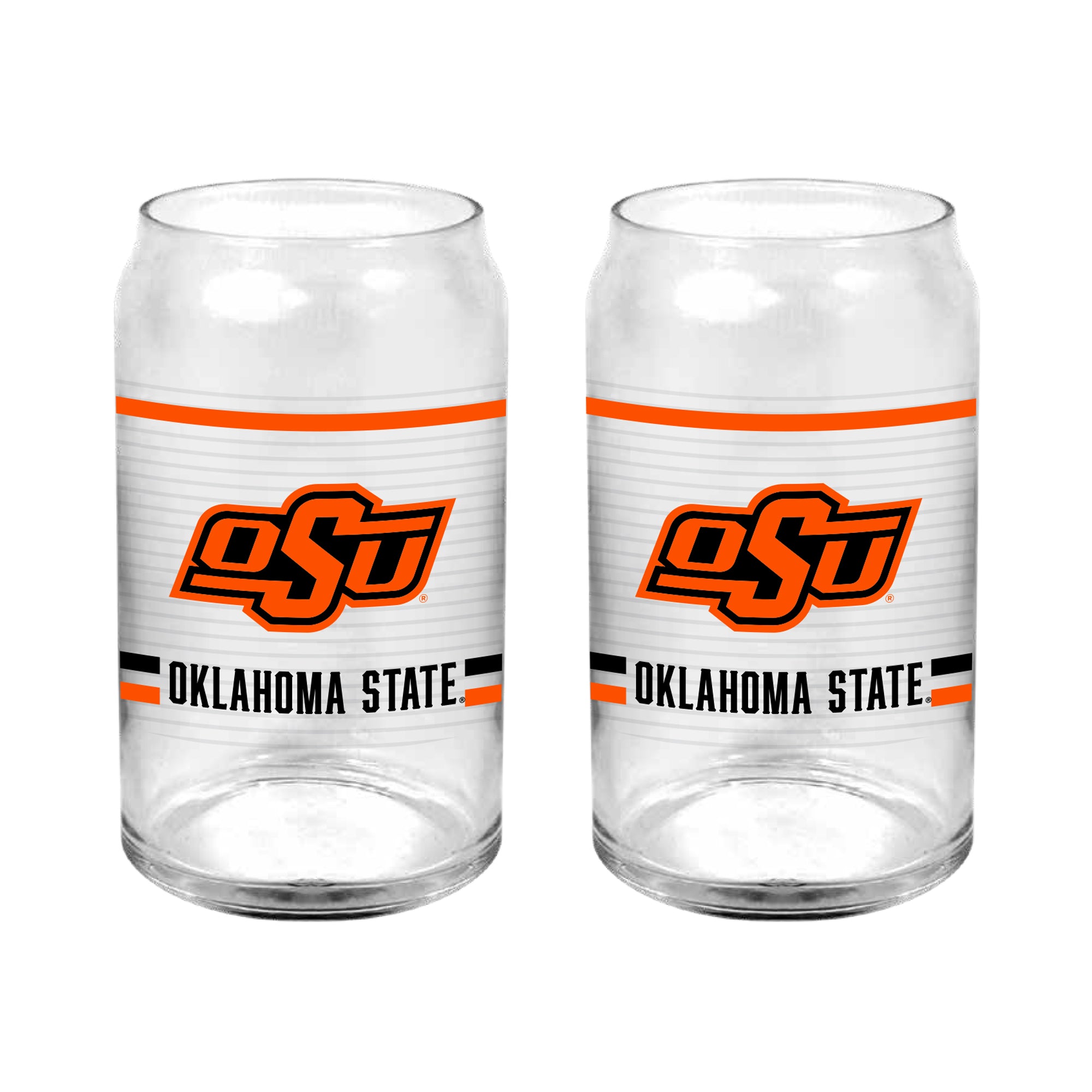 Set of 2 Oklahoma State Cowboys 16oz XD Ring Can Glasses