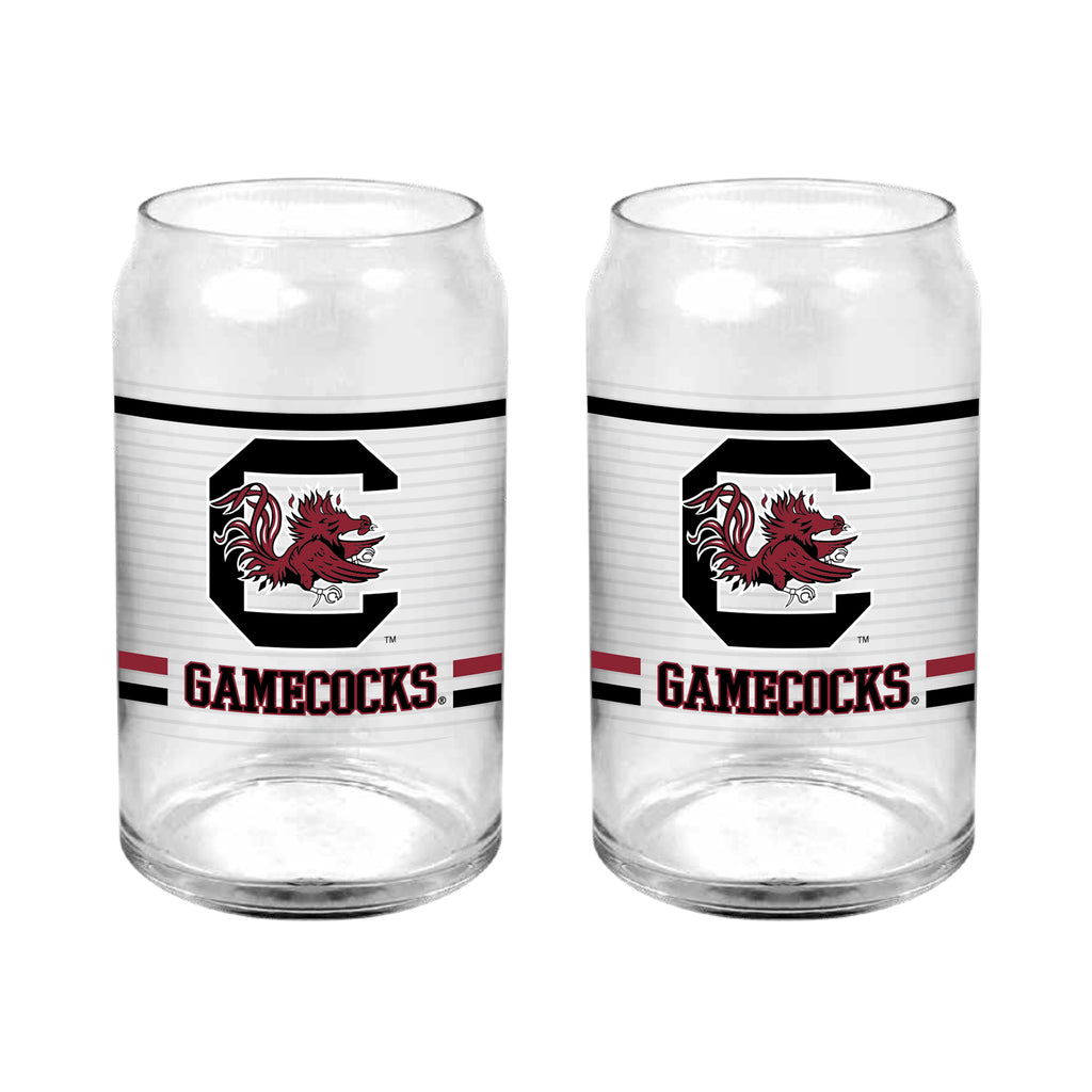 Set of 2 South Carolina Gamecocks 16oz XD Ring Can Glasses
