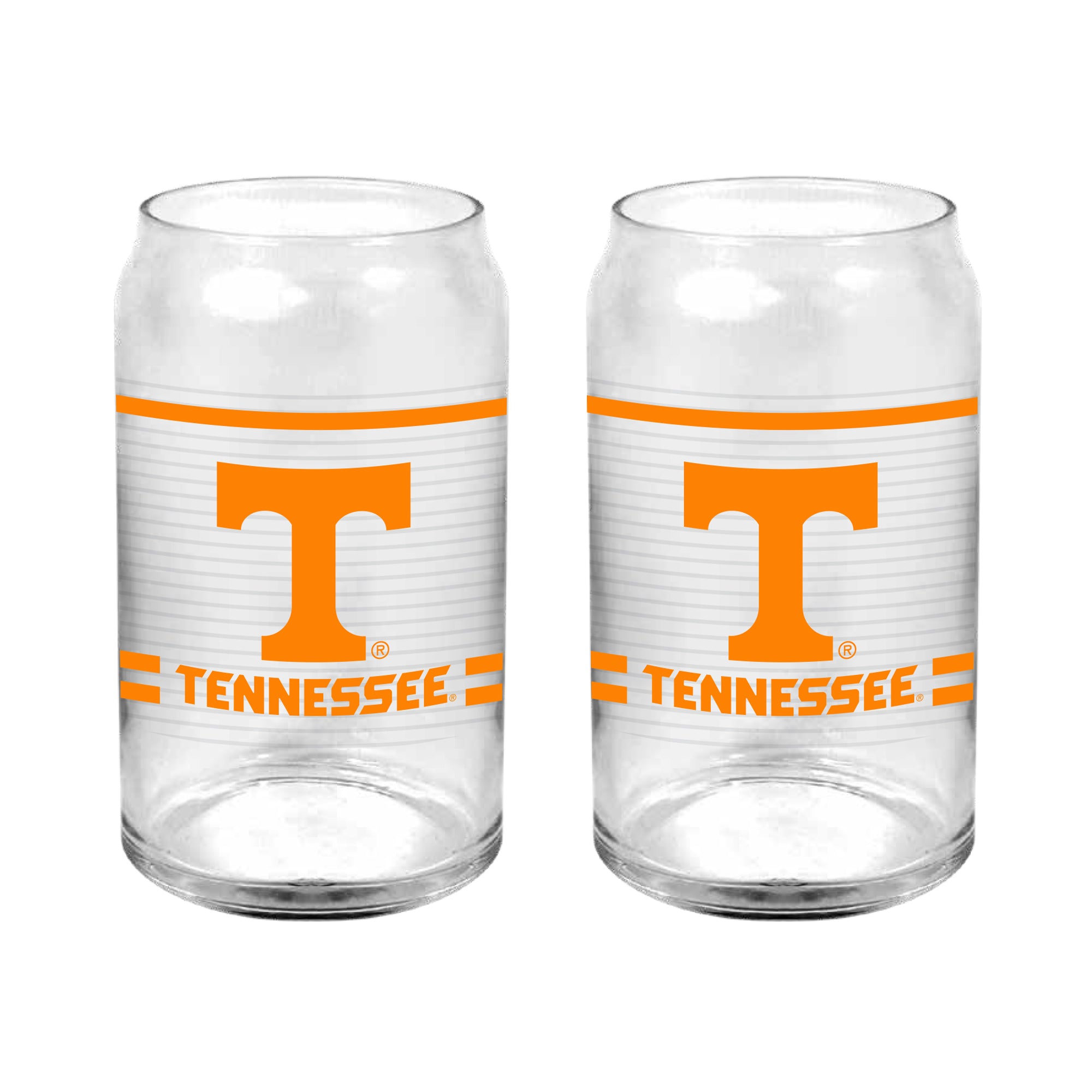 Set of 2 Tennessee Volunteers 16oz XD Ring Can Glasses