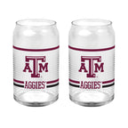 Set of 2 Texas A&M Aggies 16oz XD Ring Can Glasses