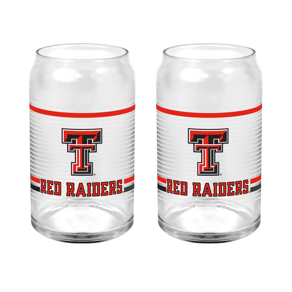 Set of 2 Texas Tech Red Raiders 16oz XD Ring Can Glasses