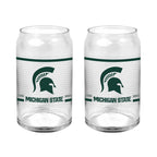 Set of 2 Michigan State Spartans 16oz XD Ring Can Glasses