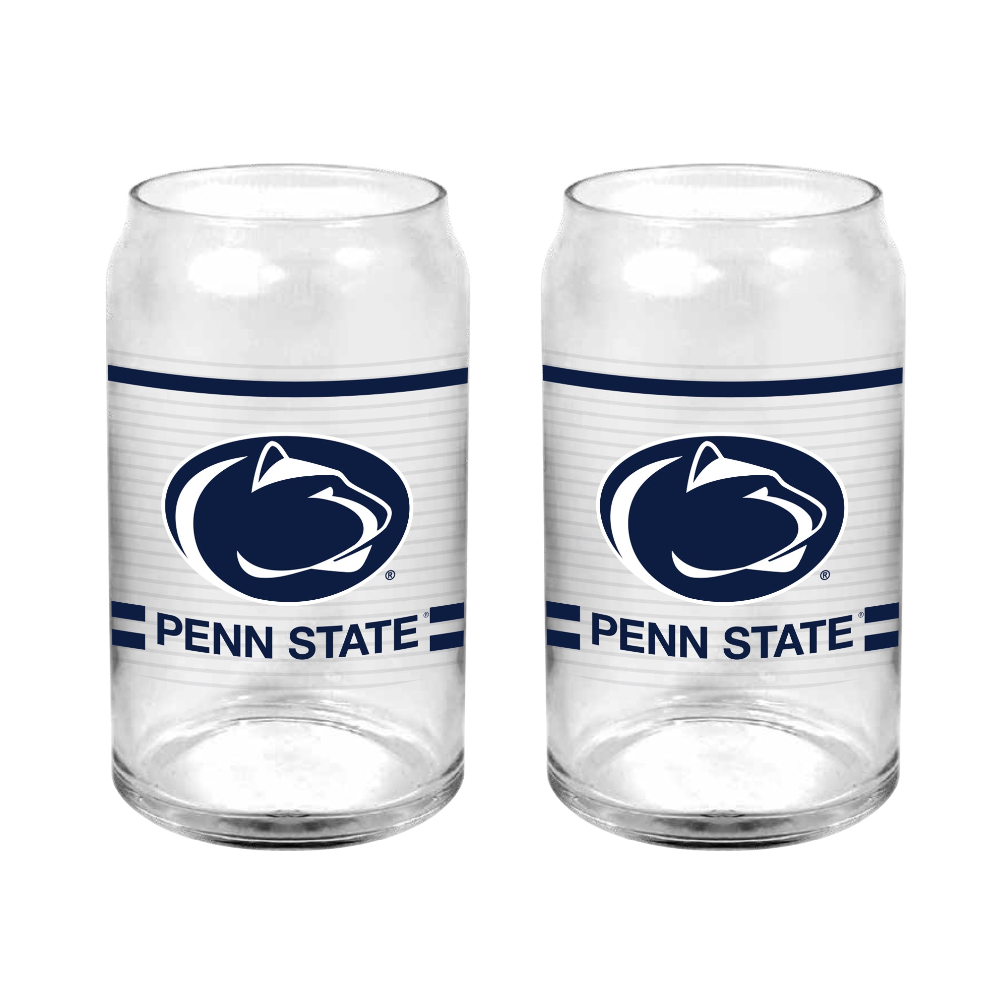Set of 2 Penn State Nittany Lions 16oz XD Ring Can Glasses