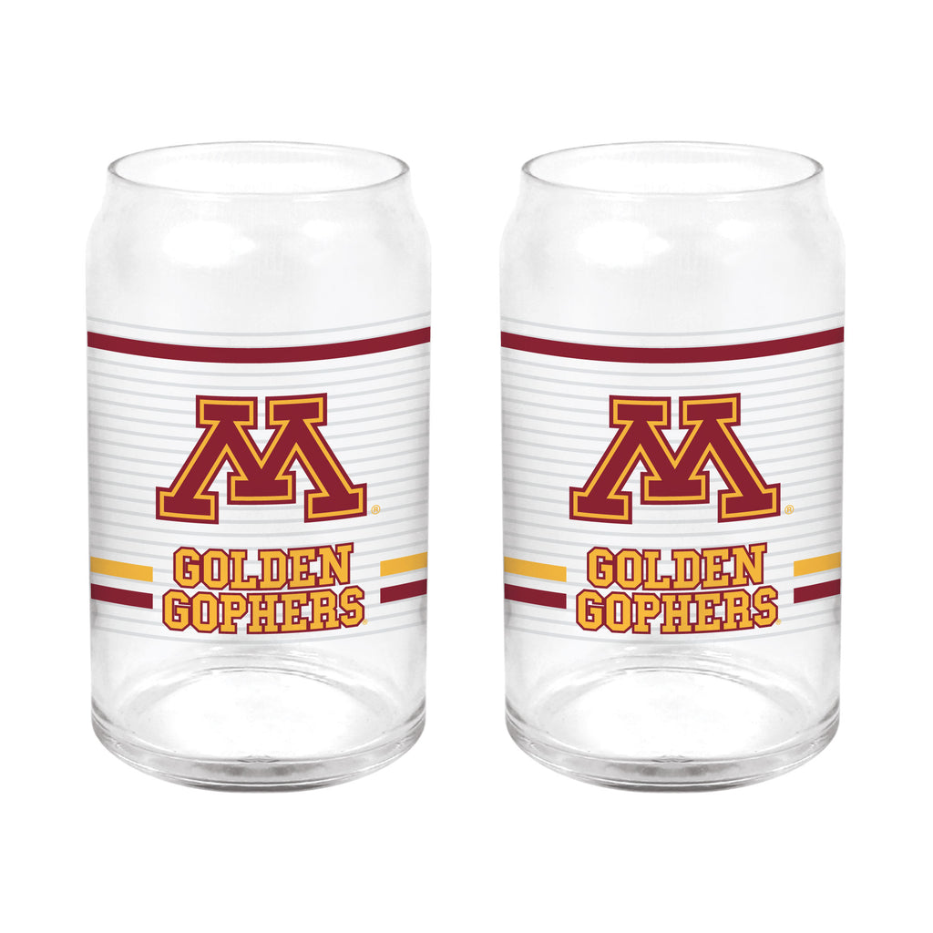 Set of 2 Minnesota Golden Gophers 16oz XD Ring Can Glasses