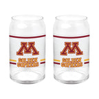 Set of 2 Minnesota Golden Gophers 16oz XD Ring Can Glasses
