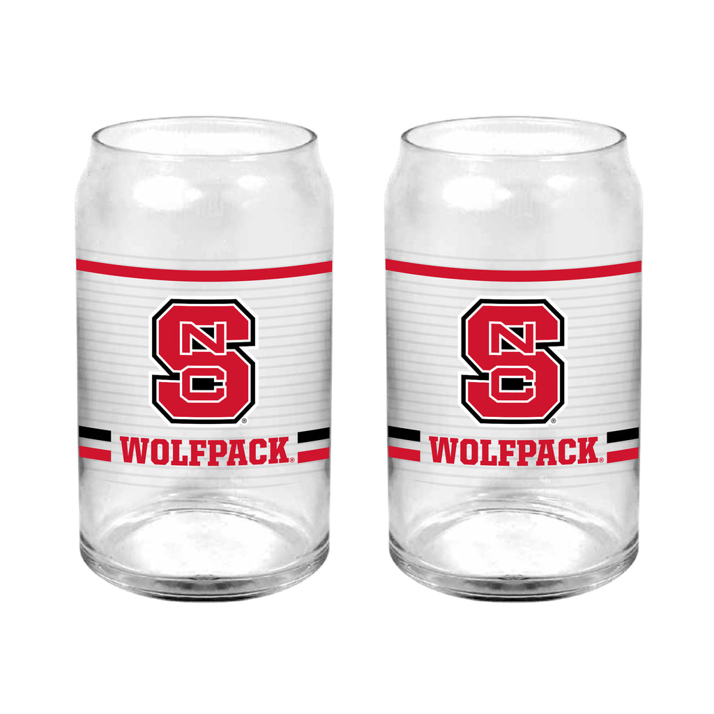 Set of 2 NC State Wolfpack 16oz XD Ring Can Glasses