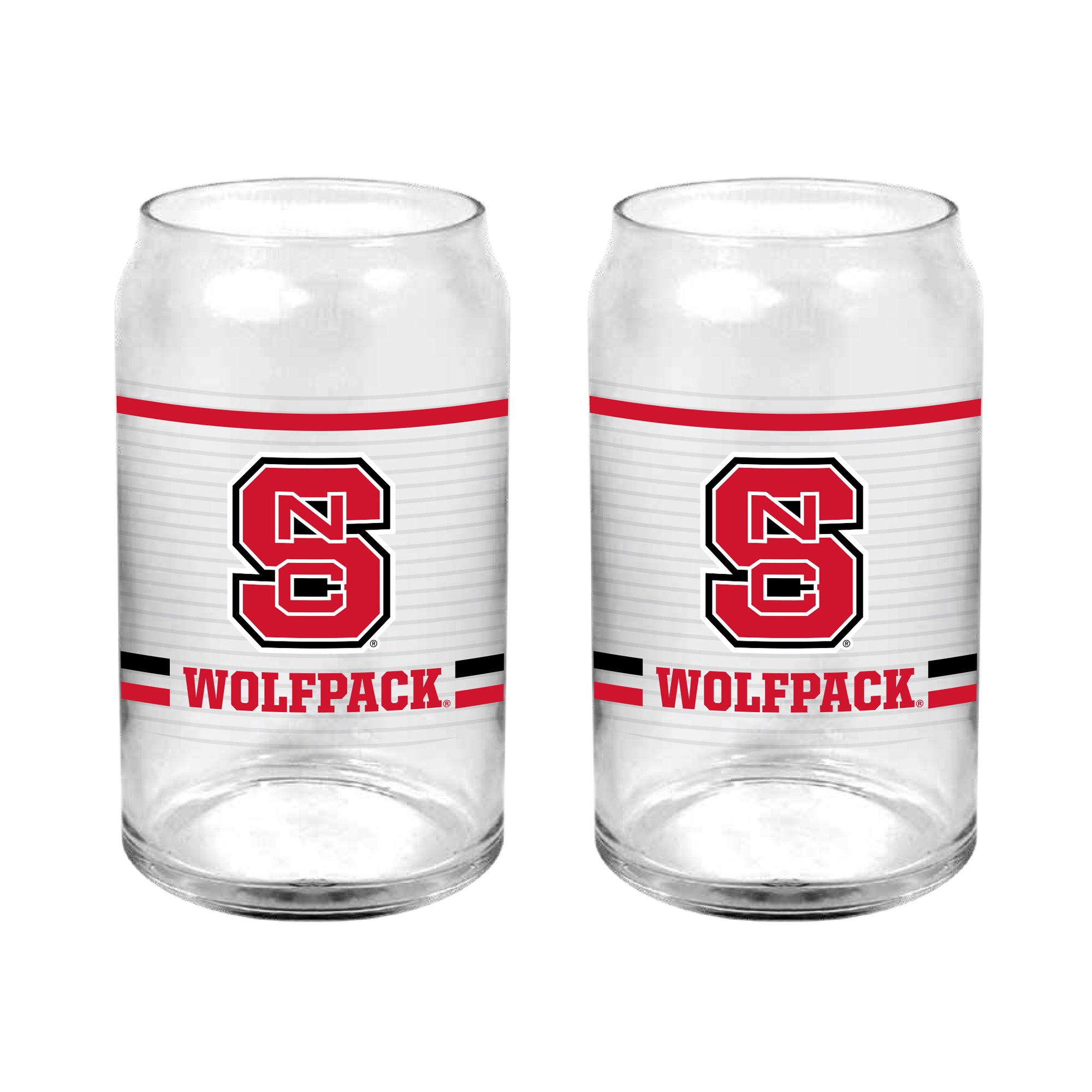 Set of 2 NC State Wolfpack 16oz XD Ring Can Glasses