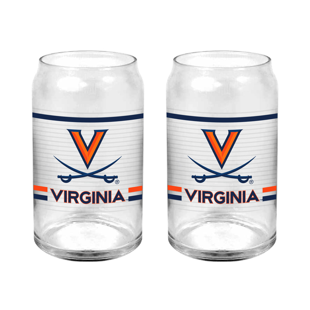 Set of 2 Virginia Cavaliers 16oz XD Ring Can Glasses