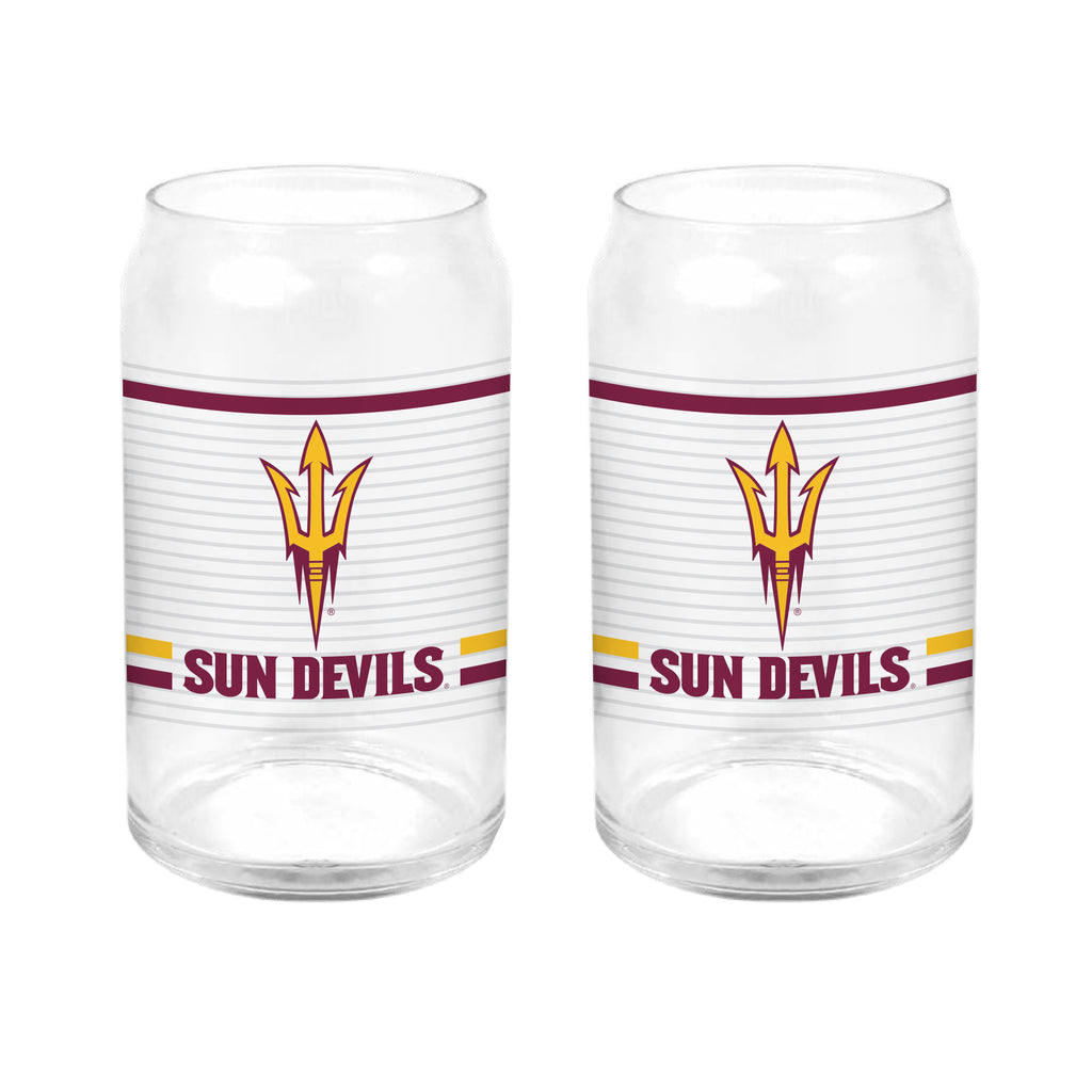 Set of 2 Arizona State Sun Devils 16oz XD Ring Can Glasses