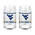 Set of 2 West Virginia Mountaineers 16oz XD Ring Can Glasses