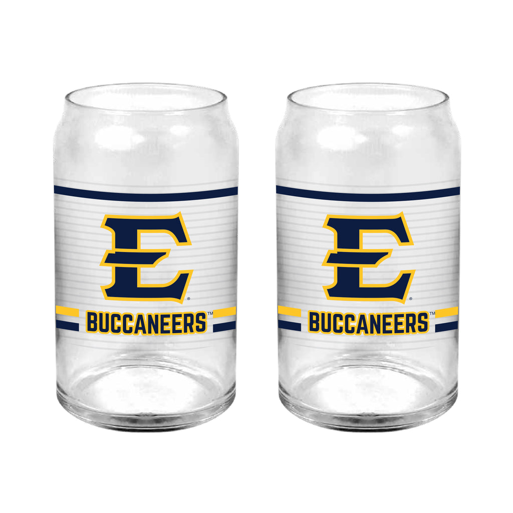 Set of 2 East Tennessee Buccaneers 16oz XD Ring Can Glasses