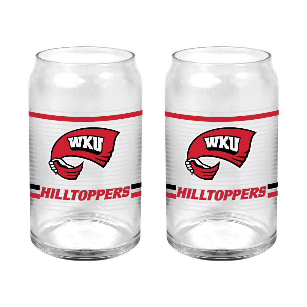Set of 2 Western Kentucky Hilltoppers 16oz XD Ring Can Glasses