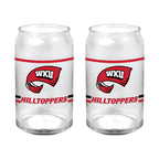 Set of 2 Western Kentucky Hilltoppers 16oz XD Ring Can Glasses