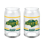 Set of 2 North Dakota State Bisons 16oz XD Ring Can Glasses