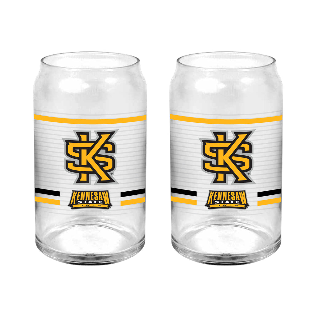 Set of 2 Kennesaw State Owls 16oz XD Ring Can Glasses
